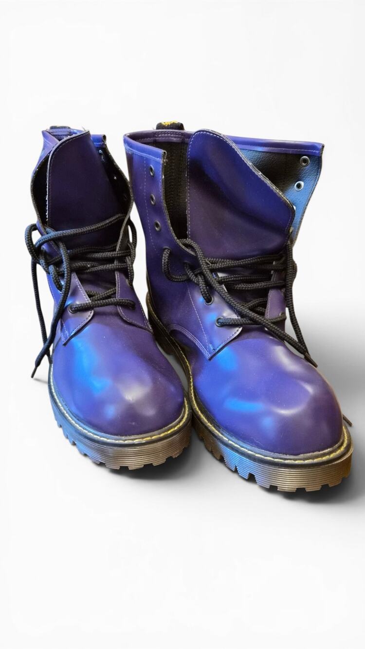 Julianos Purple Combat Boots Size 12D Lace Up Punk Goth Grunge